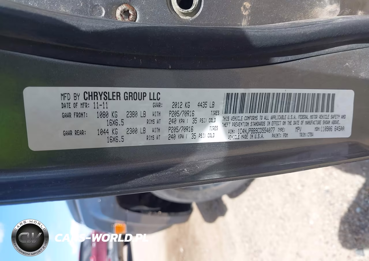 2012 Jeep Patriot Sport VIN:1C4NJPBB9CD554077 - 9