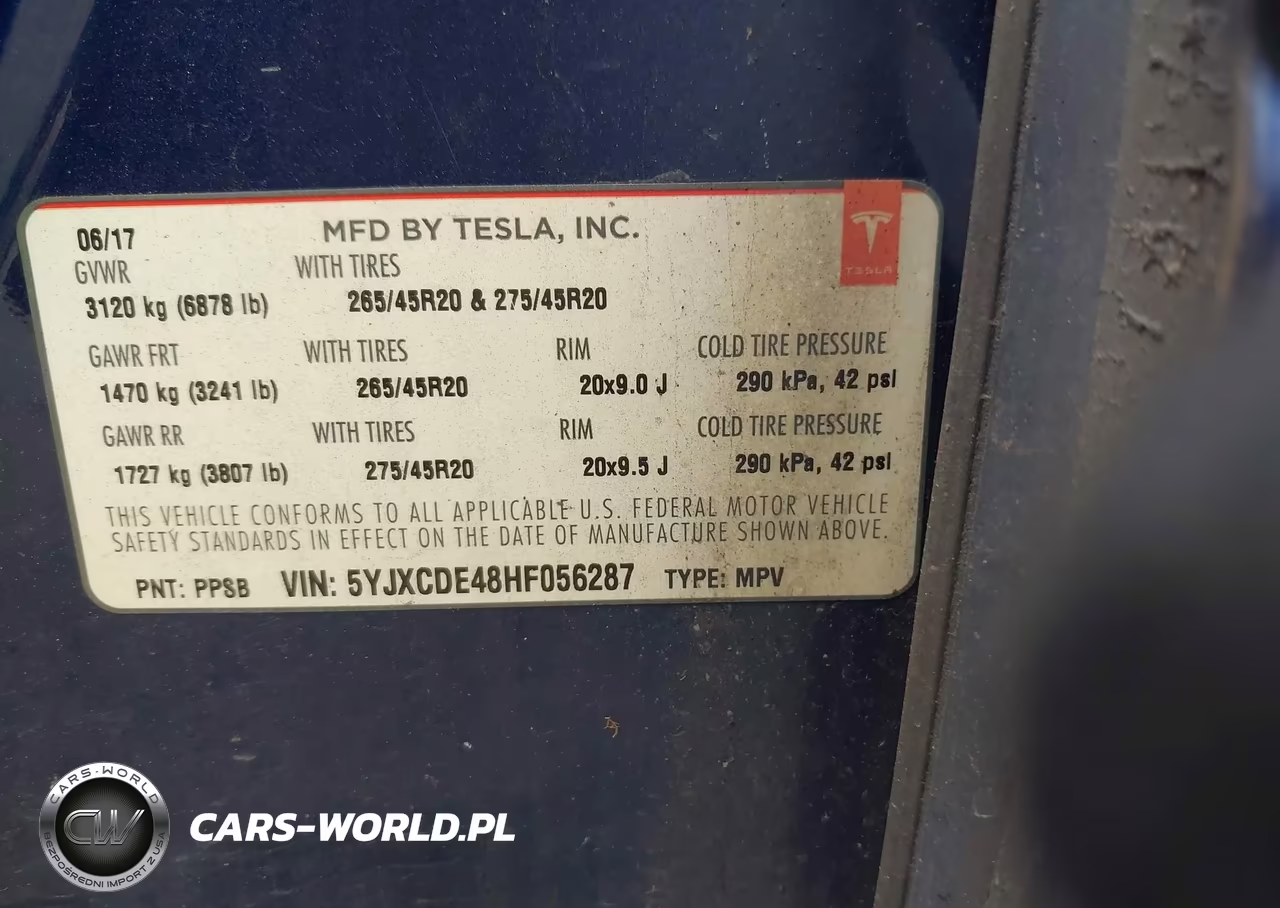 2017 Tesla Model X P100D VIN:5YJXCDE48HF056287 - 9