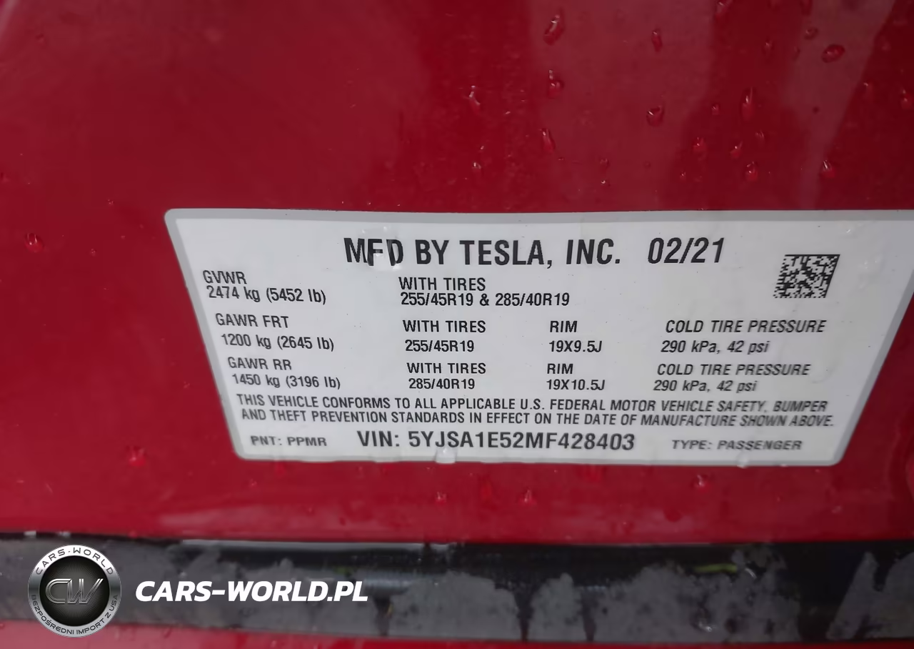 2021 Tesla Model S Long Range Dual Motor All-Wheel Drive VIN:5YJSA1E52MF428403 - 9