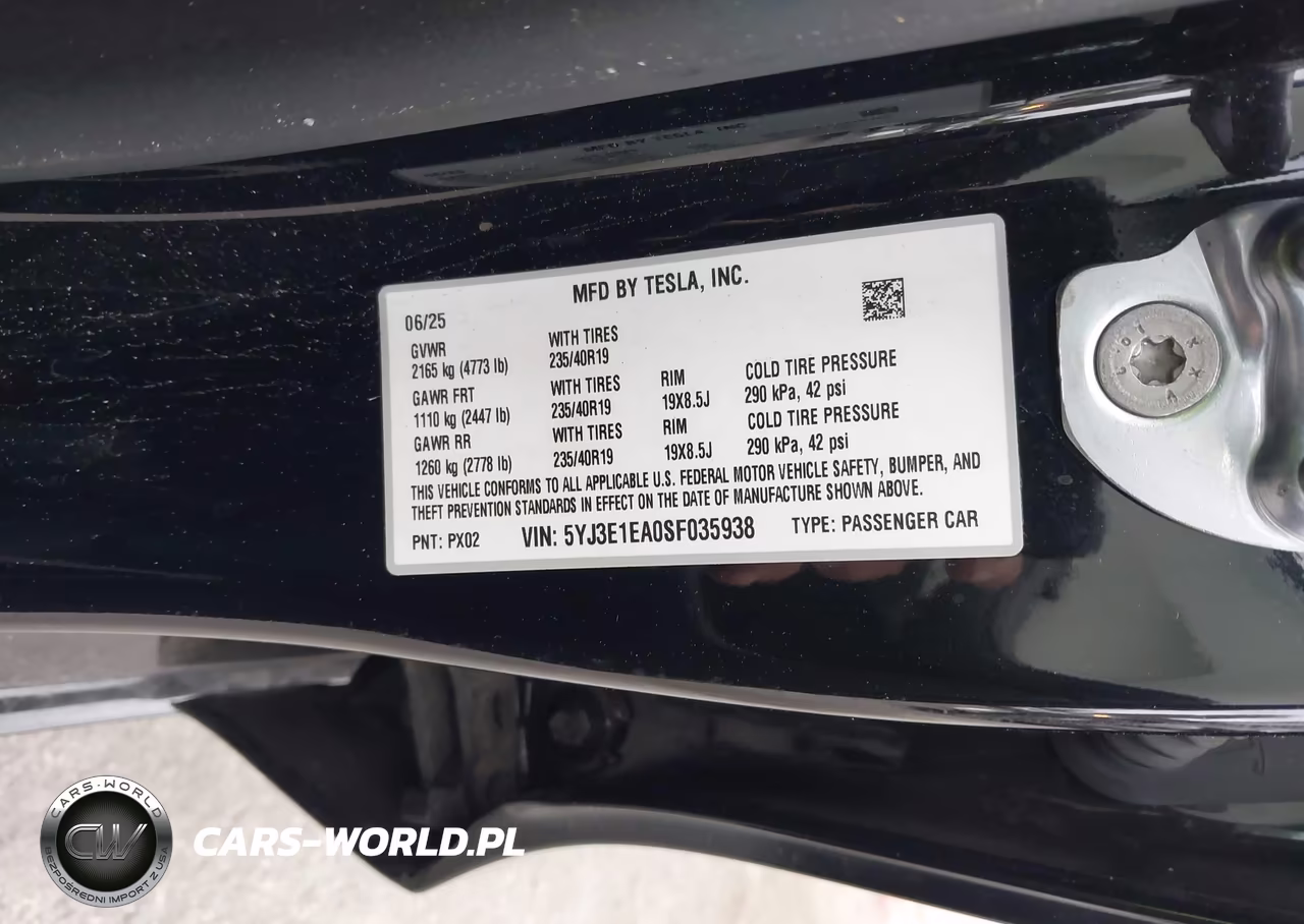 2025 Tesla Model 3 Long Range Rear-Wheel Drive-Standard Rear-Wheel Drive VIN:5YJ3E1EA0SF035938 - 9