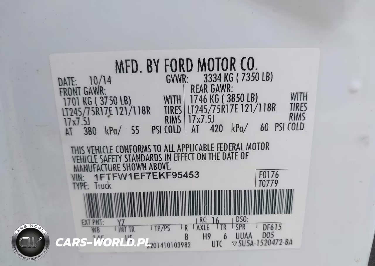 2014 Ford F-150 Xl VIN:1FTFW1EF7EKF95453 - 9