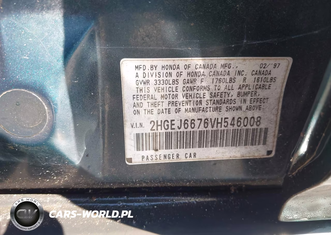 1997 Honda Civic Lx VIN:2HGEJ6676VH546008 - 9