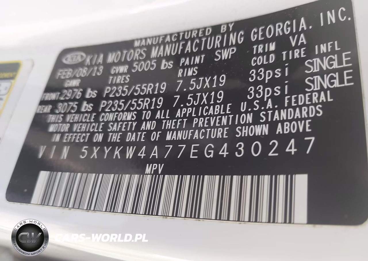 2014 Kia Sorento Sx VIN:5XYKW4A77EG430247 - 9