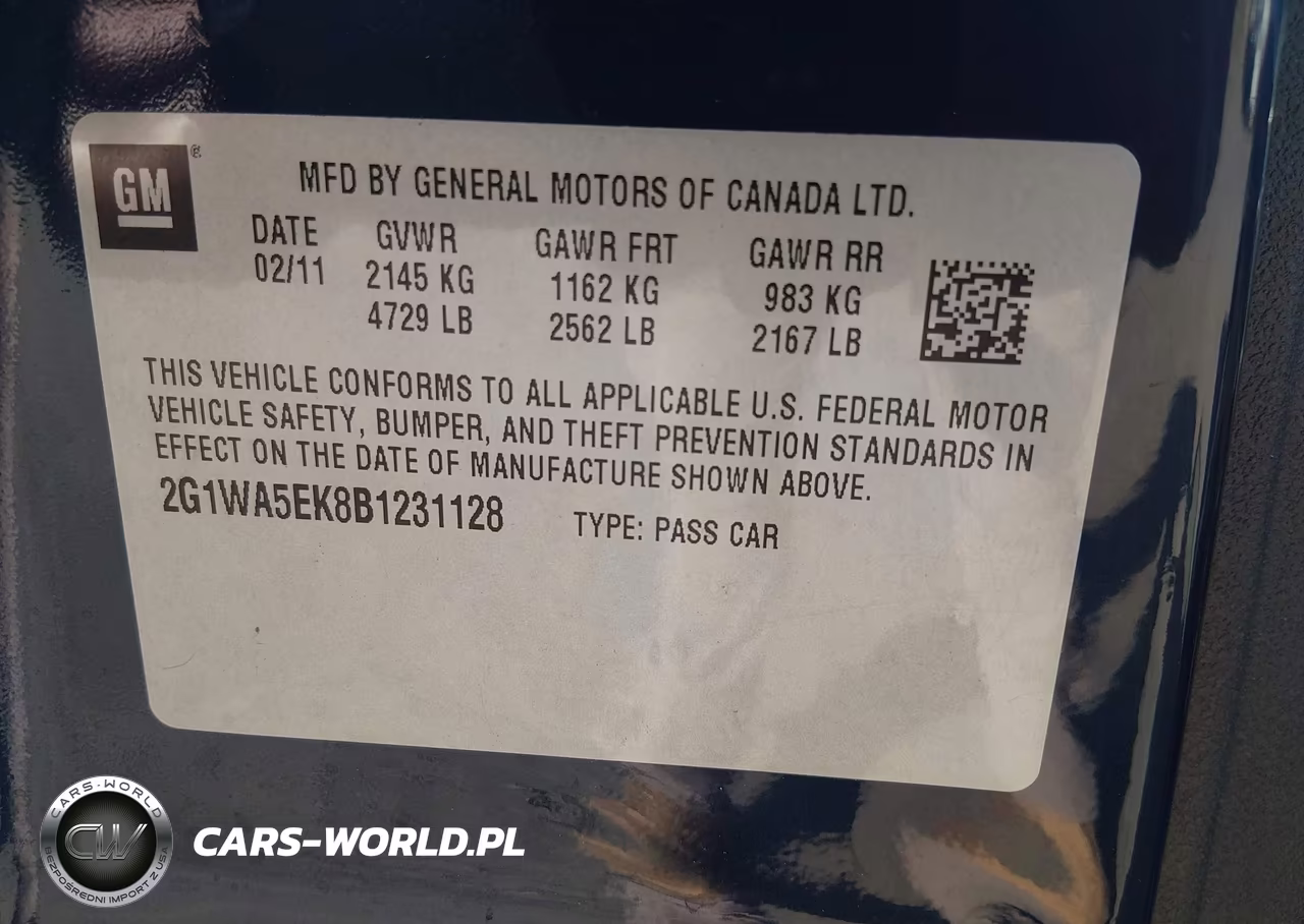 2011 Chevrolet Impala Ls VIN:2G1WA5EK8B1231128 - 9