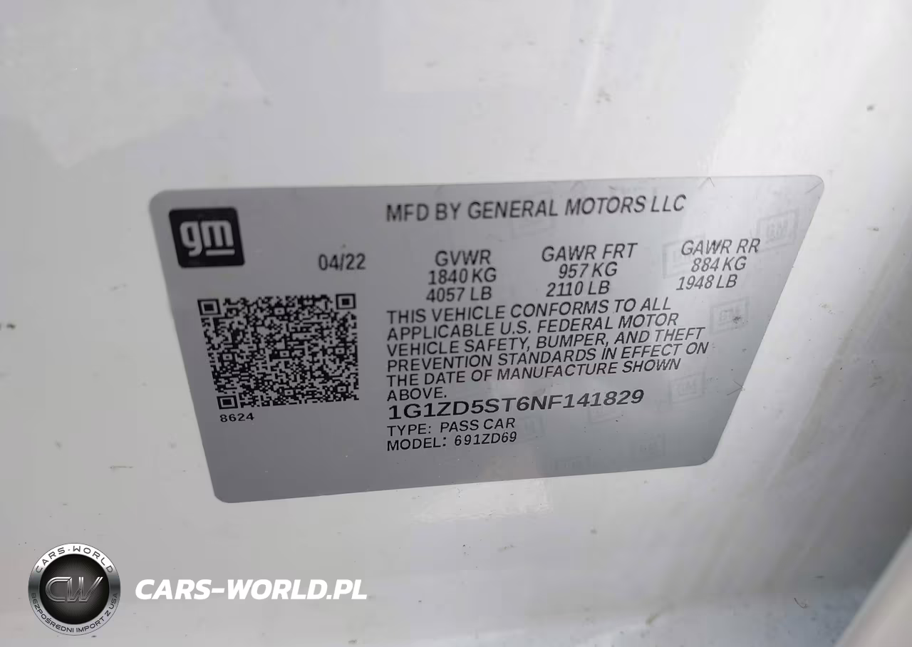 2022 Chevrolet Malibu Fwd Lt VIN:1G1ZD5ST6NF141829 - 9