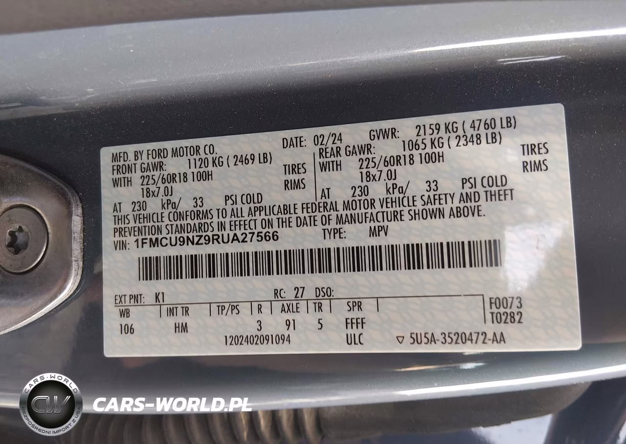 2024 Ford Escape St-Line Select VIN:1FMCU9NZ9RUA27566 - 9