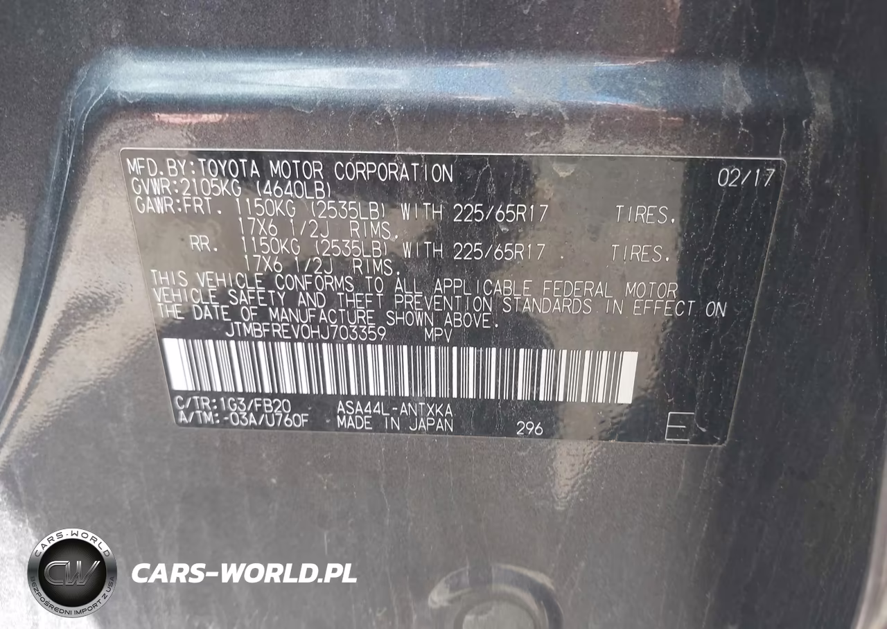 2017 Toyota Rav4 Le VIN:JTMBFREV0HJ703359 - 9