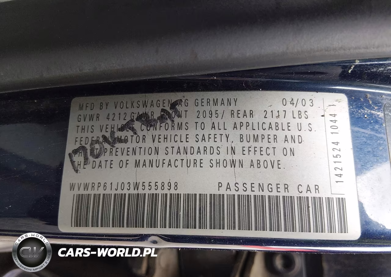 2003 Volkswagen Jetta Gl Tdi VIN:WVWRP61J03W555898 - 9