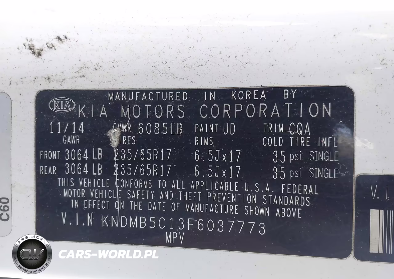2015 Kia Sedona Lx VIN:KNDMB5C13F6037773 - 9