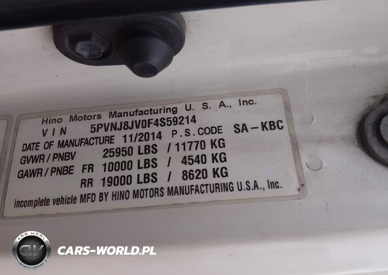 2015 Hino 258-268 VIN:5PVNJ8JV0F4S59214 - 8