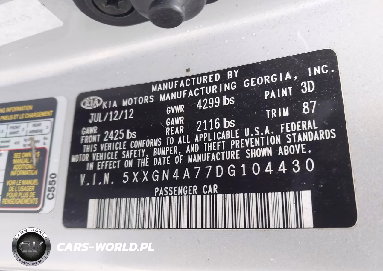 2013 Kia Optima Ex VIN:5XXGN4A77DG104430 - 9
