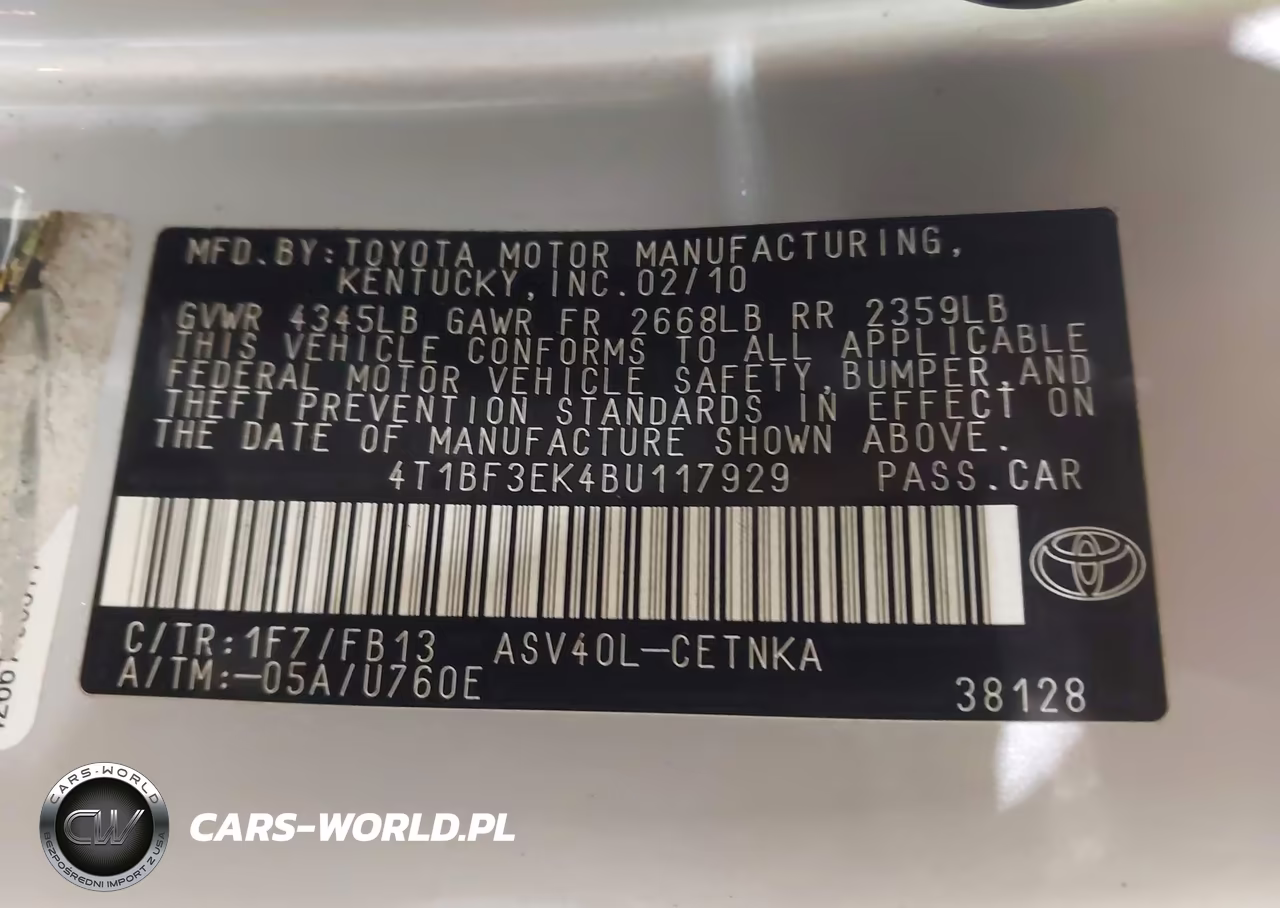 2011 Toyota Camry Le VIN:4T1BF3EK4BU117929 - 9