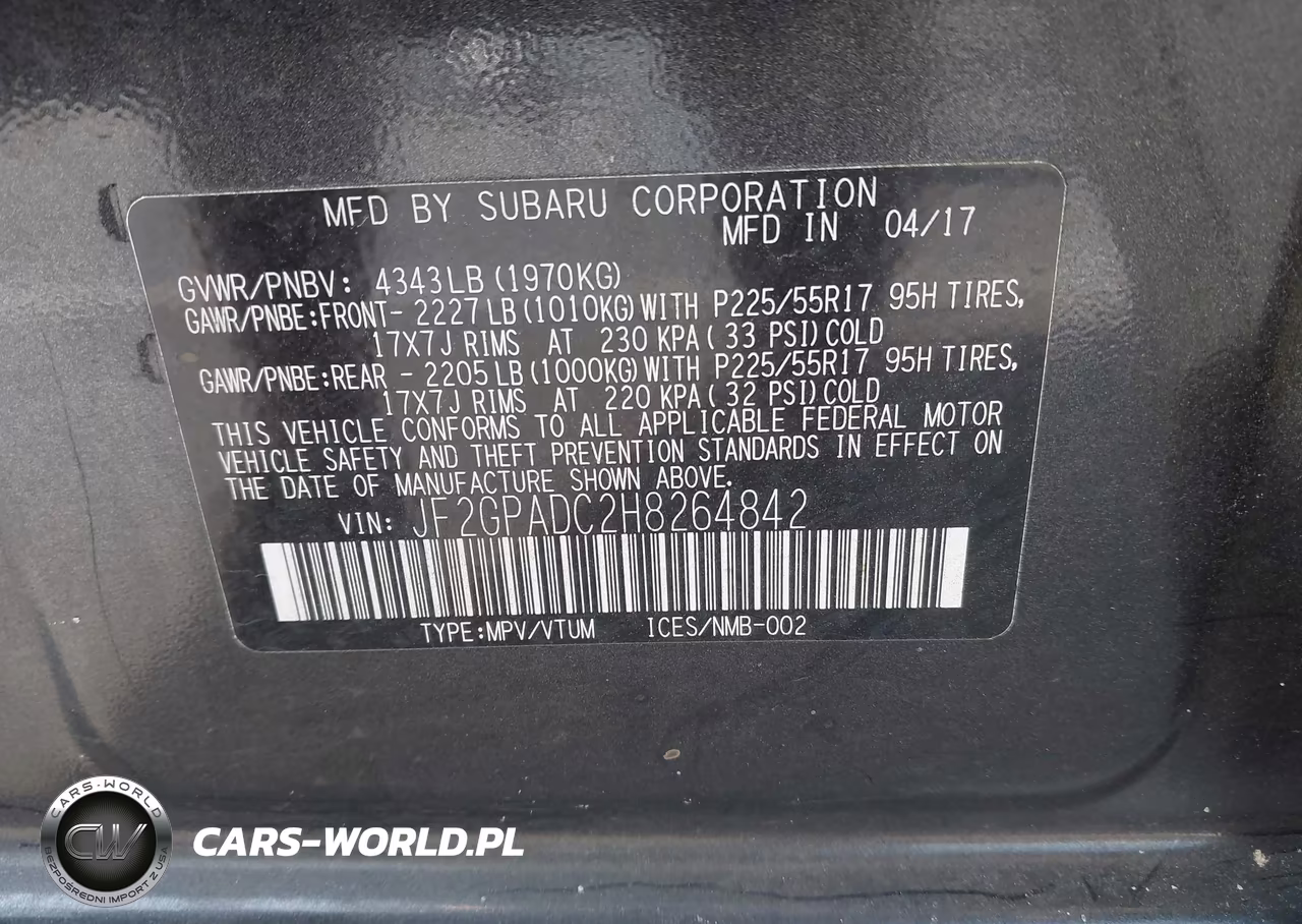 2017 Subaru Crosstrek 2.0I Premium VIN:JF2GPADC2H8264842 - 9