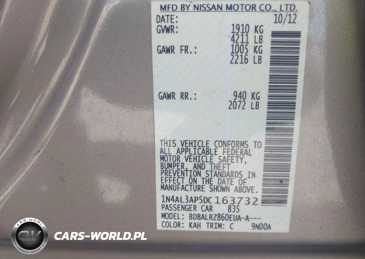 2013 Nissan Altima 2.5 S VIN:1N4AL3AP5DC163732 - 9
