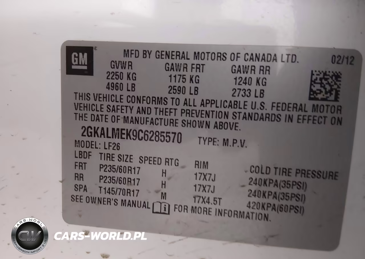 2012 GMC Terrain Sle-1 VIN:2GKALMEK9C6285570 - 9