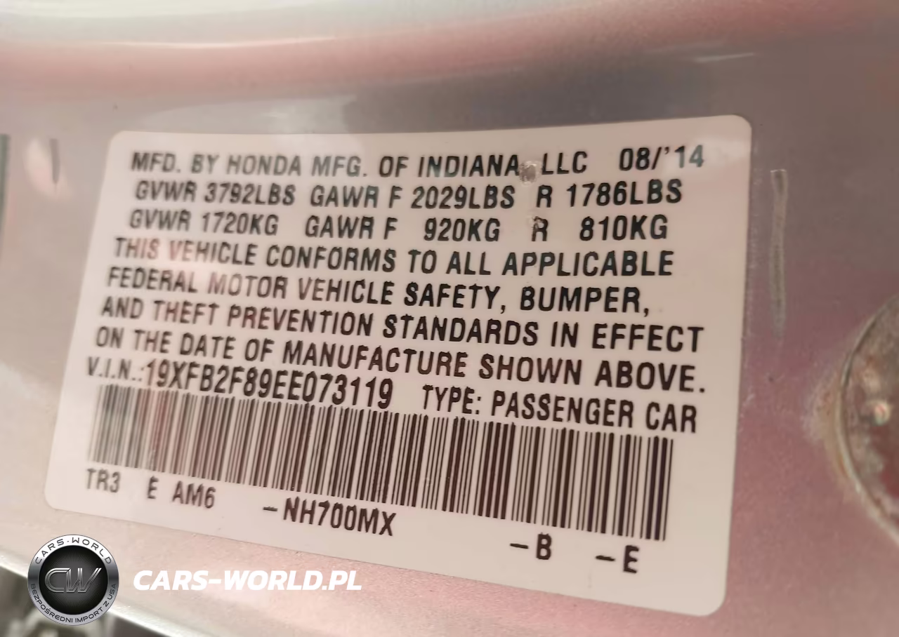 2014 Honda Civic Ex VIN:19XFB2F89EE073119 - 9