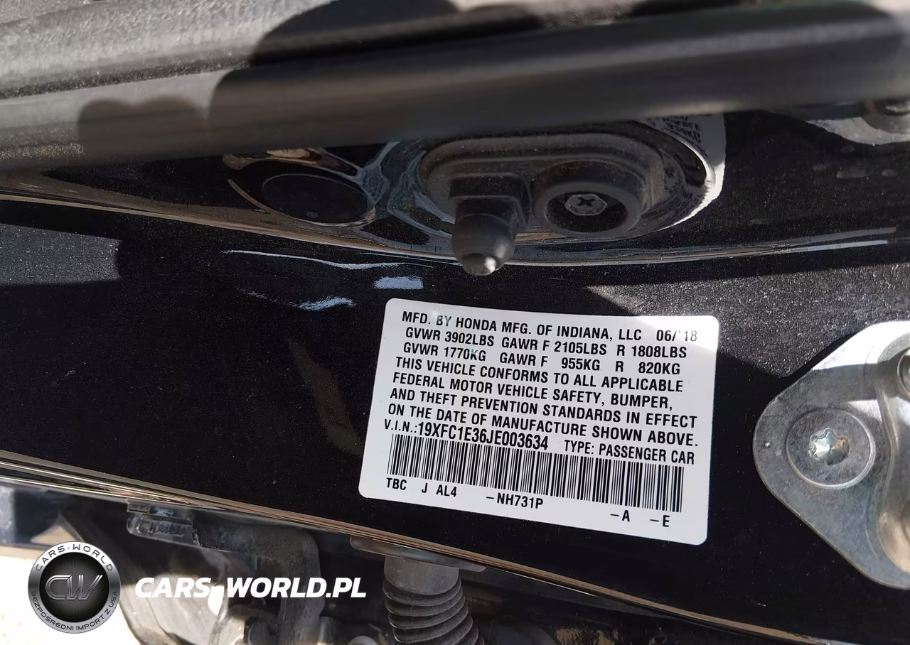 2018 Honda Civic Ex-T VIN:19XFC1E36JE003634 - 9