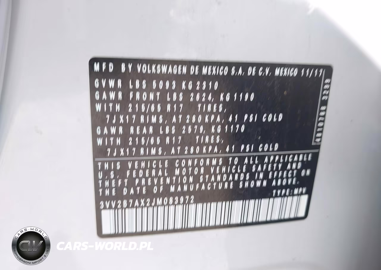2018 Volkswagen Tiguan 2.0T Se-2.0T Sel VIN:3VV2B7AX2JM083972 - 9