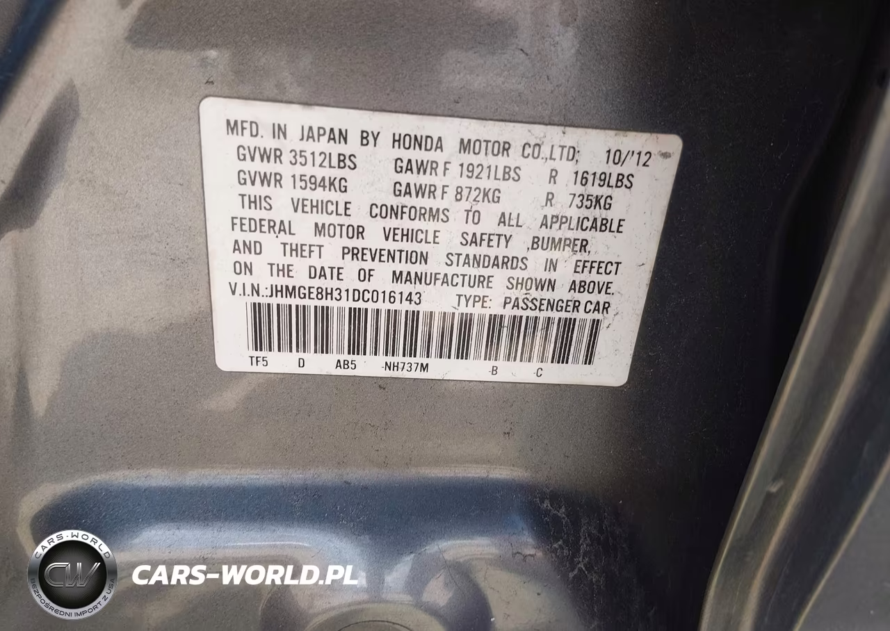 2013 Honda Fit VIN:JHMGE8H31DC016143 - 9