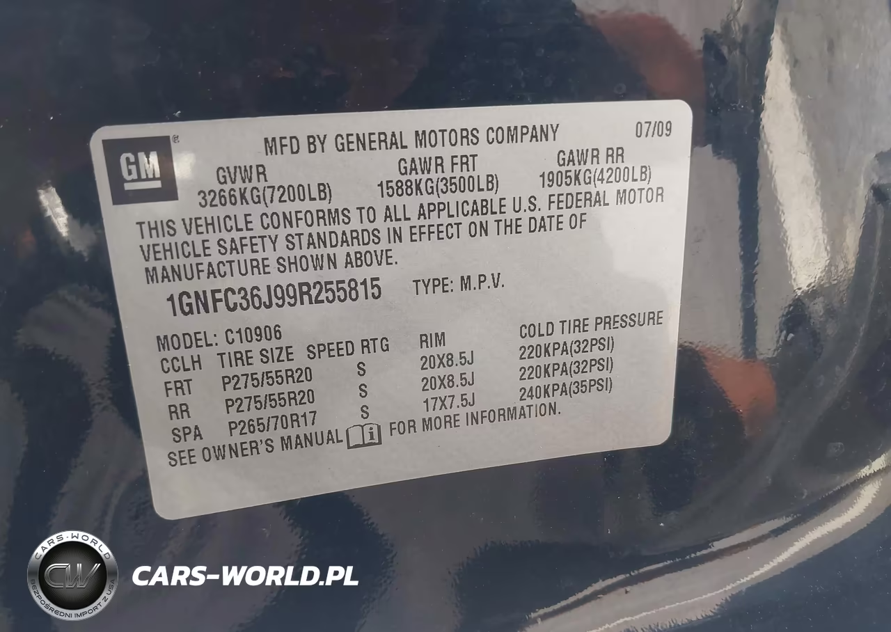 2009 Chevrolet Suburban 1500 Ltz VIN:1GNFC36J99R255815 - 9