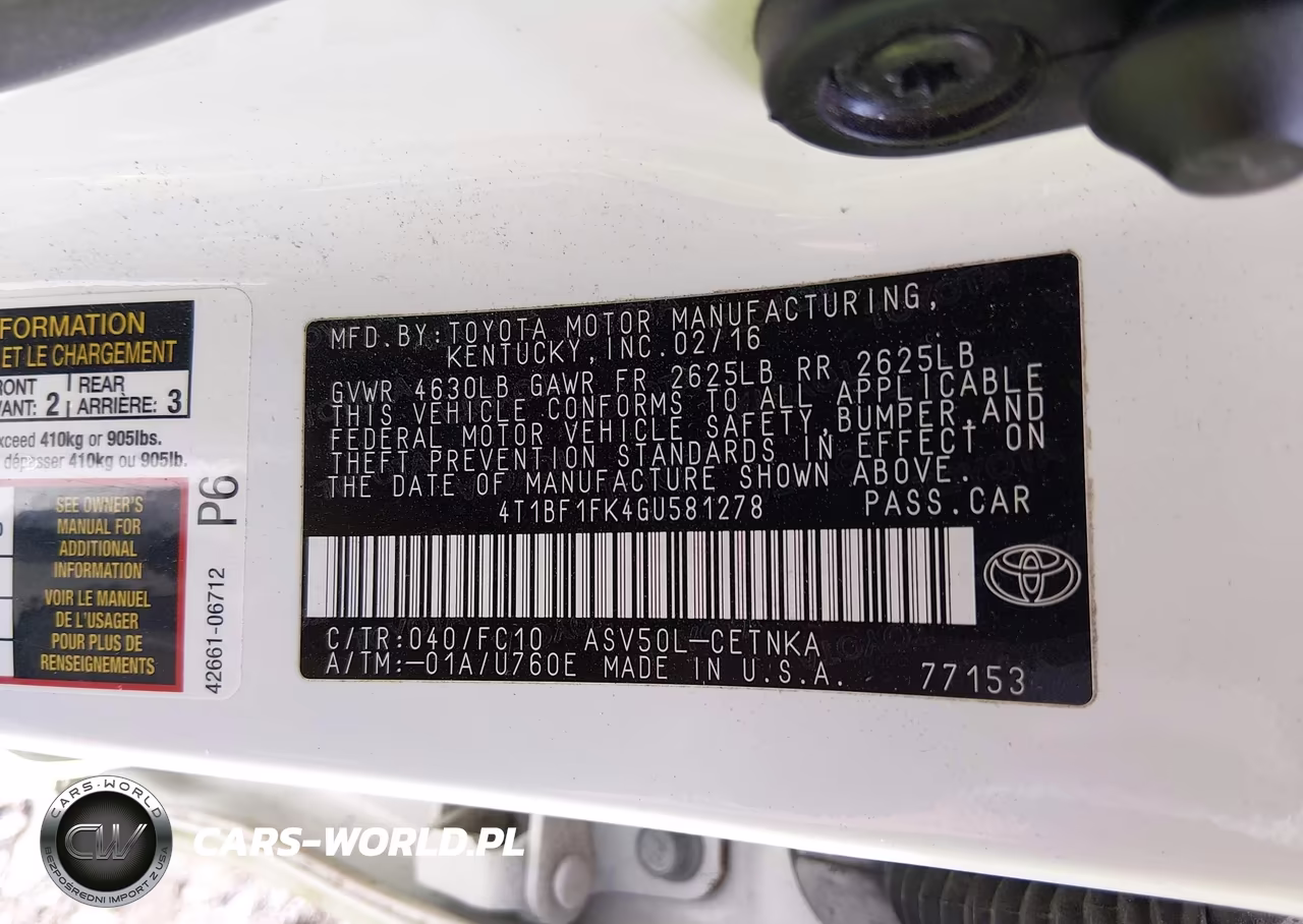 2016 Toyota Camry Le VIN:4T1BF1FK4GU581278 - 9