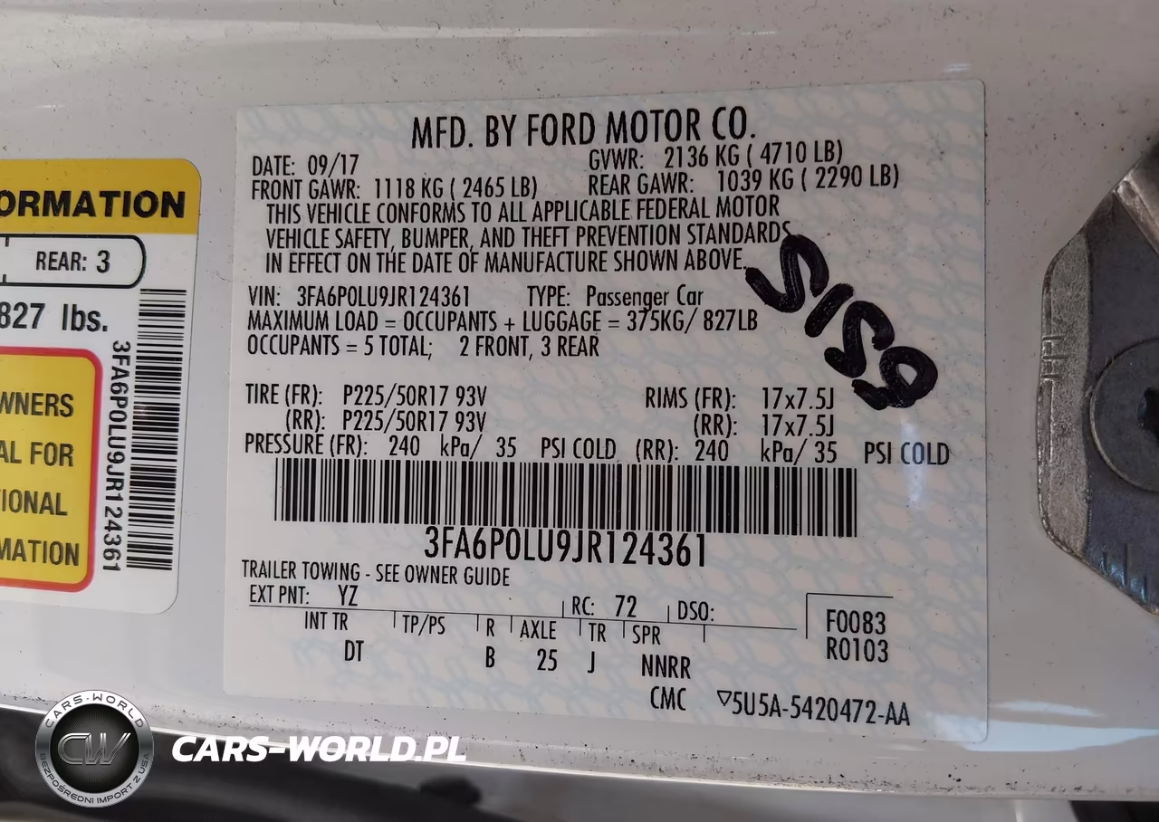 2018 Ford Fusion Hybrid Se VIN:3FA6P0LU9JR124361 - 9