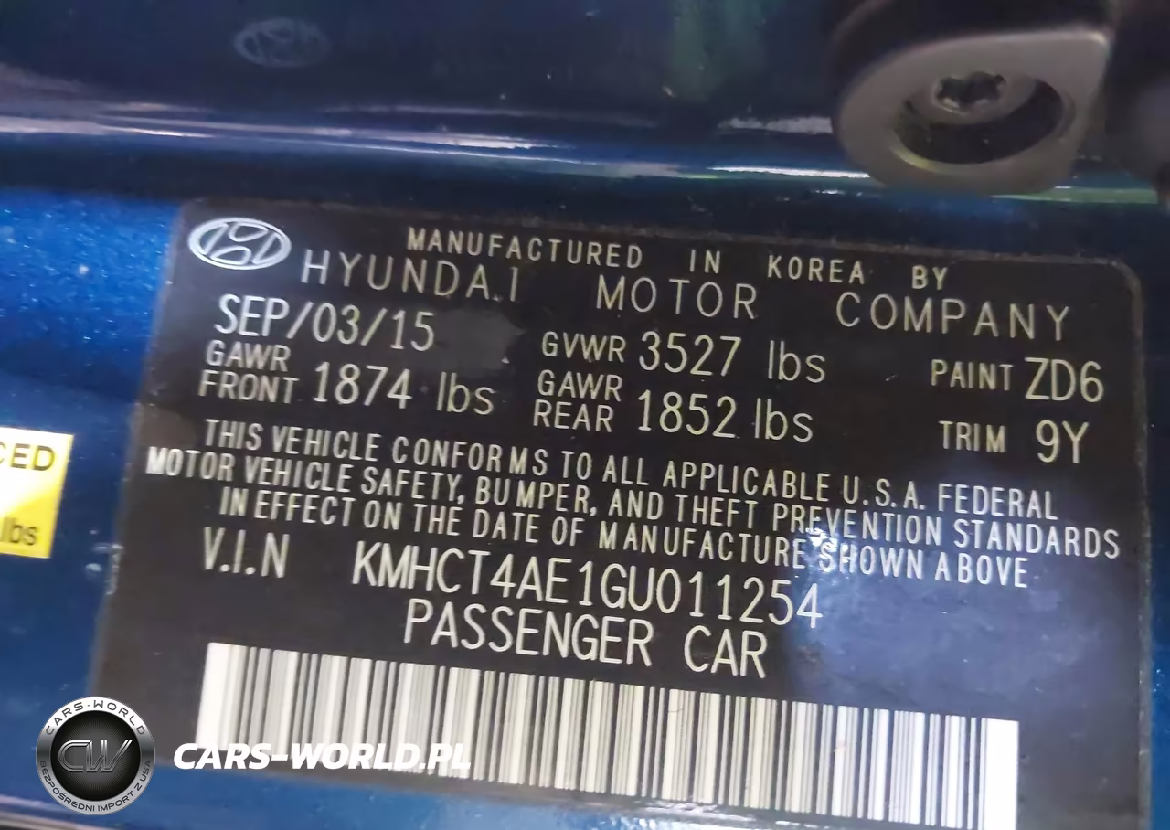 2016 Hyundai Accent Se VIN:KMHCT4AE1GU011254 - 9
