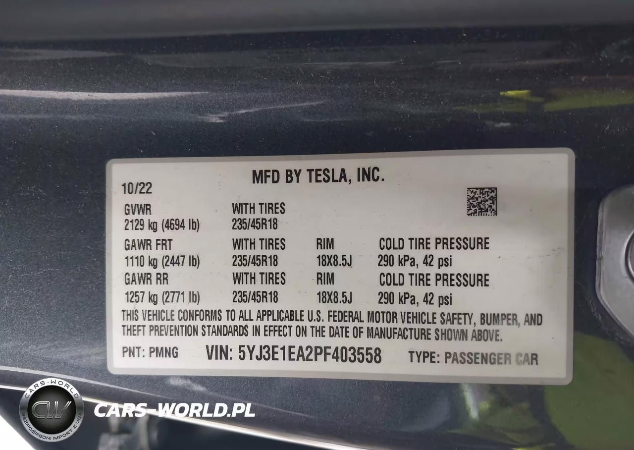 2023 Tesla Model 3 Rear-Wheel Drive VIN:5YJ3E1EA2PF403558 - 9