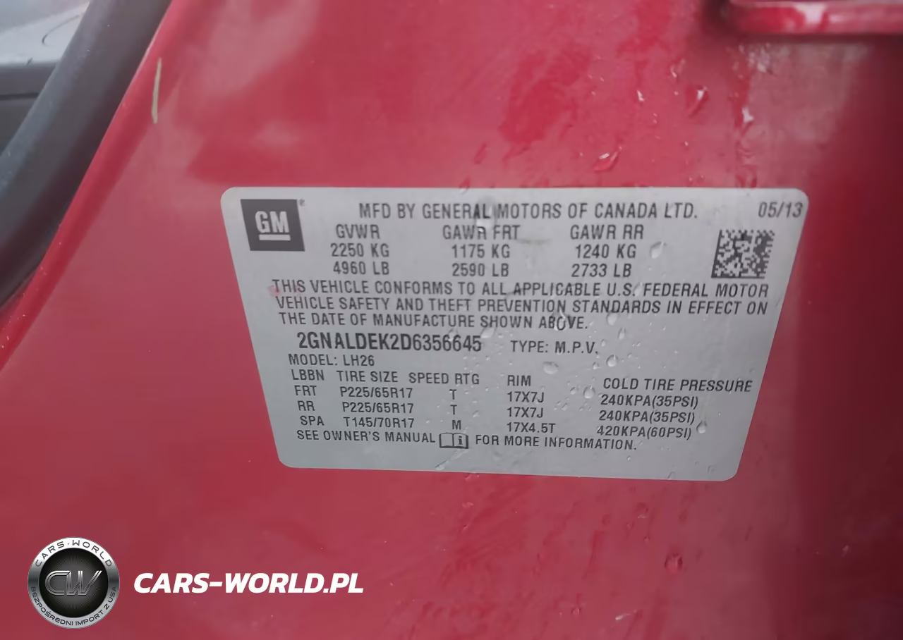 2013 Chevrolet Equinox 1Lt VIN:2GNALDEK2D6356645 - 9