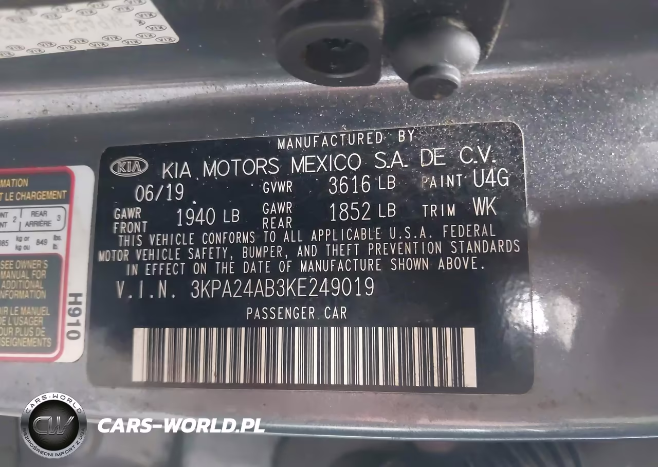 2019 Kia Rio S VIN:3KPA24AB3KE249019 - 9