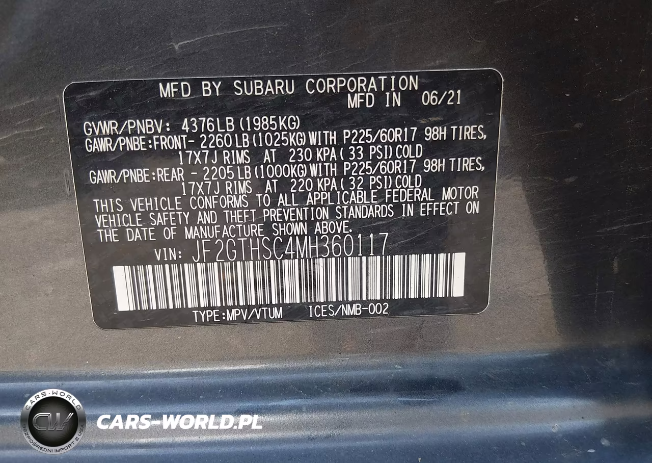 2021 Subaru Crosstrek Sport VIN:JF2GTHSC4MH360117 - 9