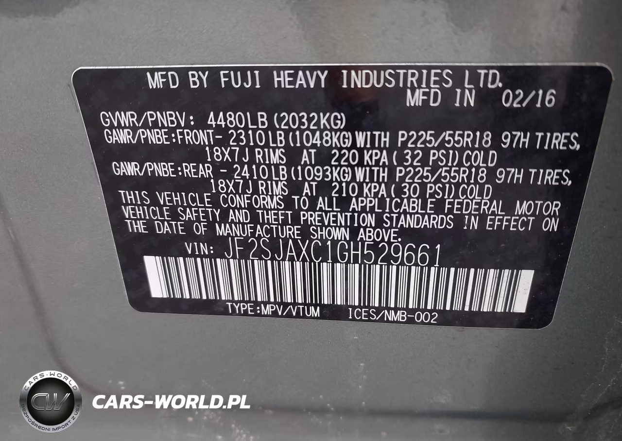 2016 Subaru Forester 2.5I Touring VIN:JF2SJAXC1GH529661 - 9