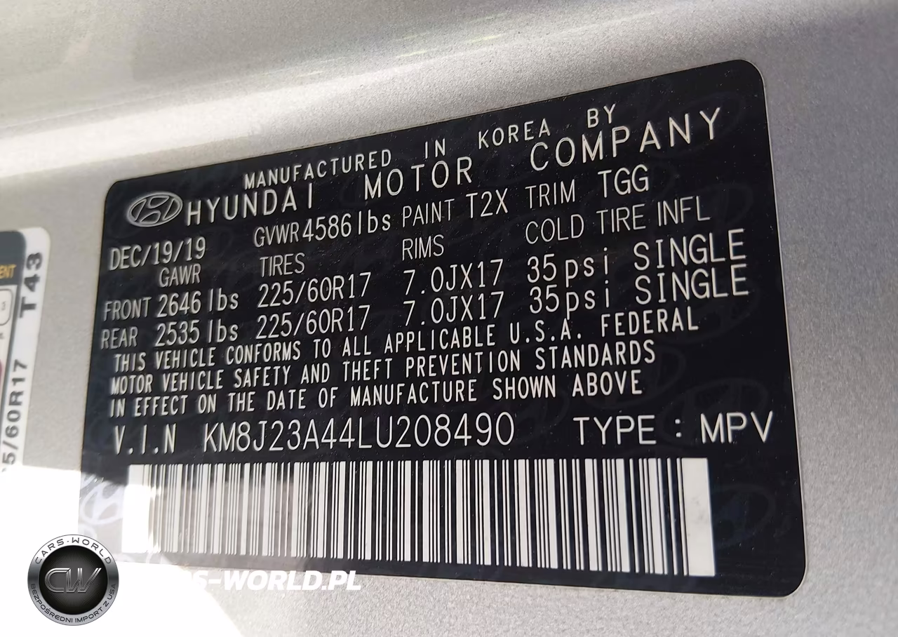 2020 Hyundai Tucson Se VIN:KM8J23A44LU208490 - 9
