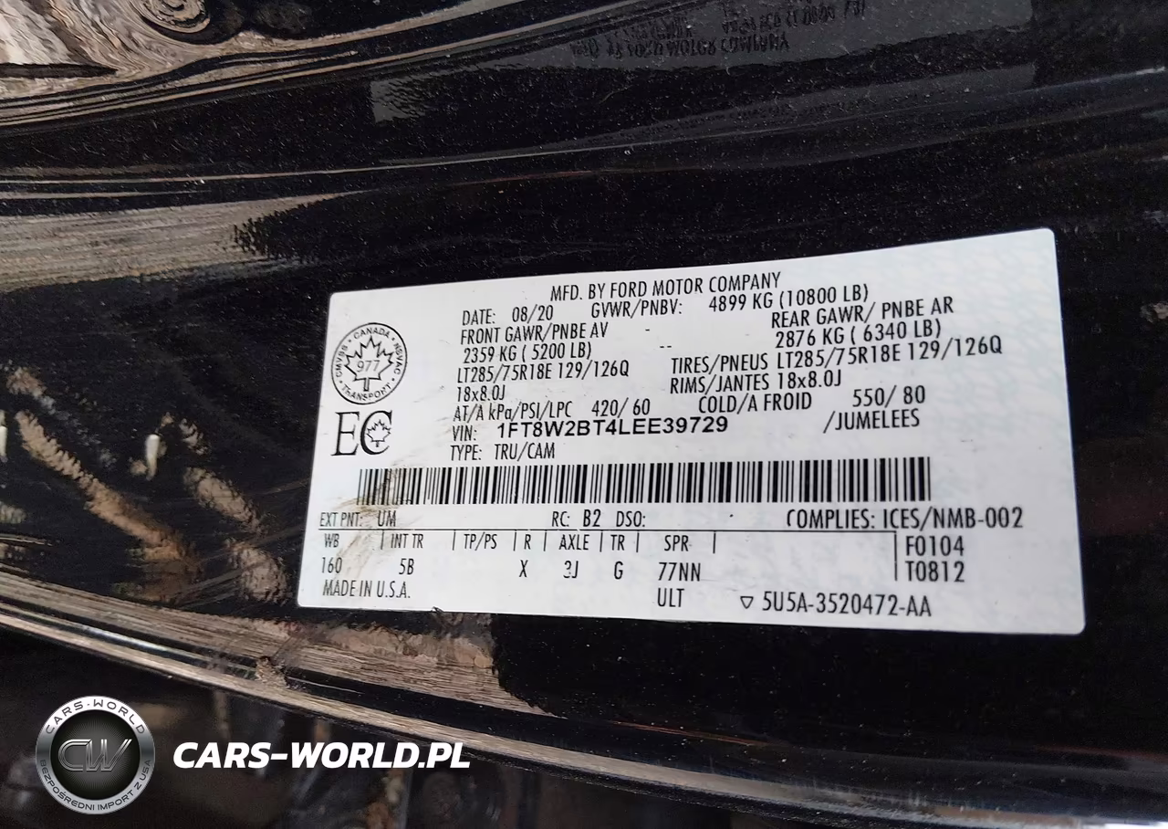 2020 Ford F-250 Lariat VIN:1FT8W2BT4LEE39729 - 8