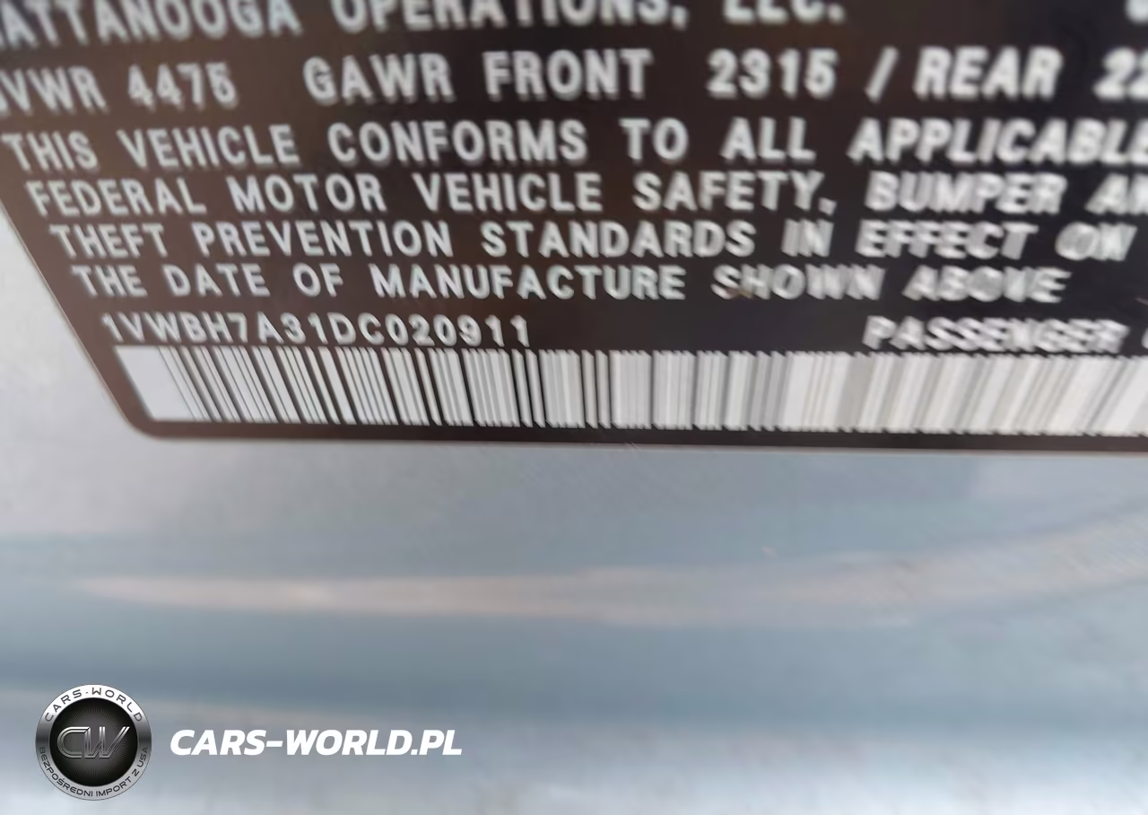 2013 Volkswagen Passat 2.5L Se VIN:1VWBH7A31DC020911 - 9