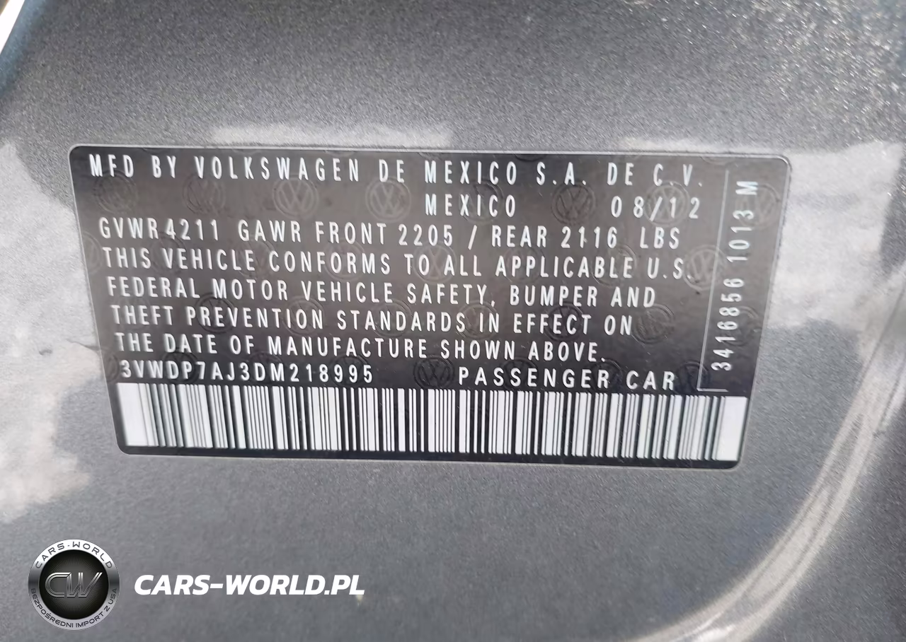 2013 Volkswagen Jetta 2.5L Se VIN:3VWDP7AJ3DM218995 - 9