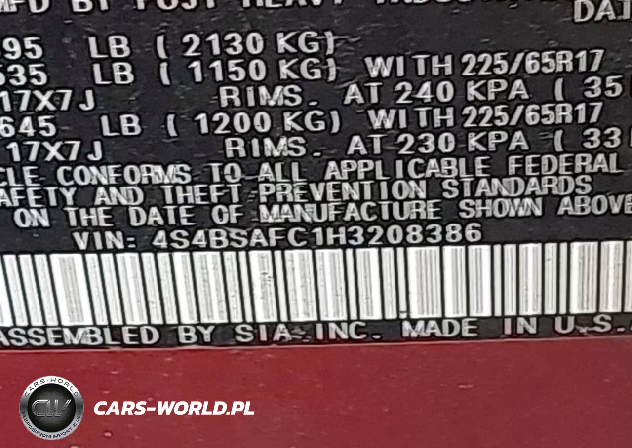 2017 Subaru Outback 2.5I Premium VIN:4S4BSAFC1H3208386 - 9