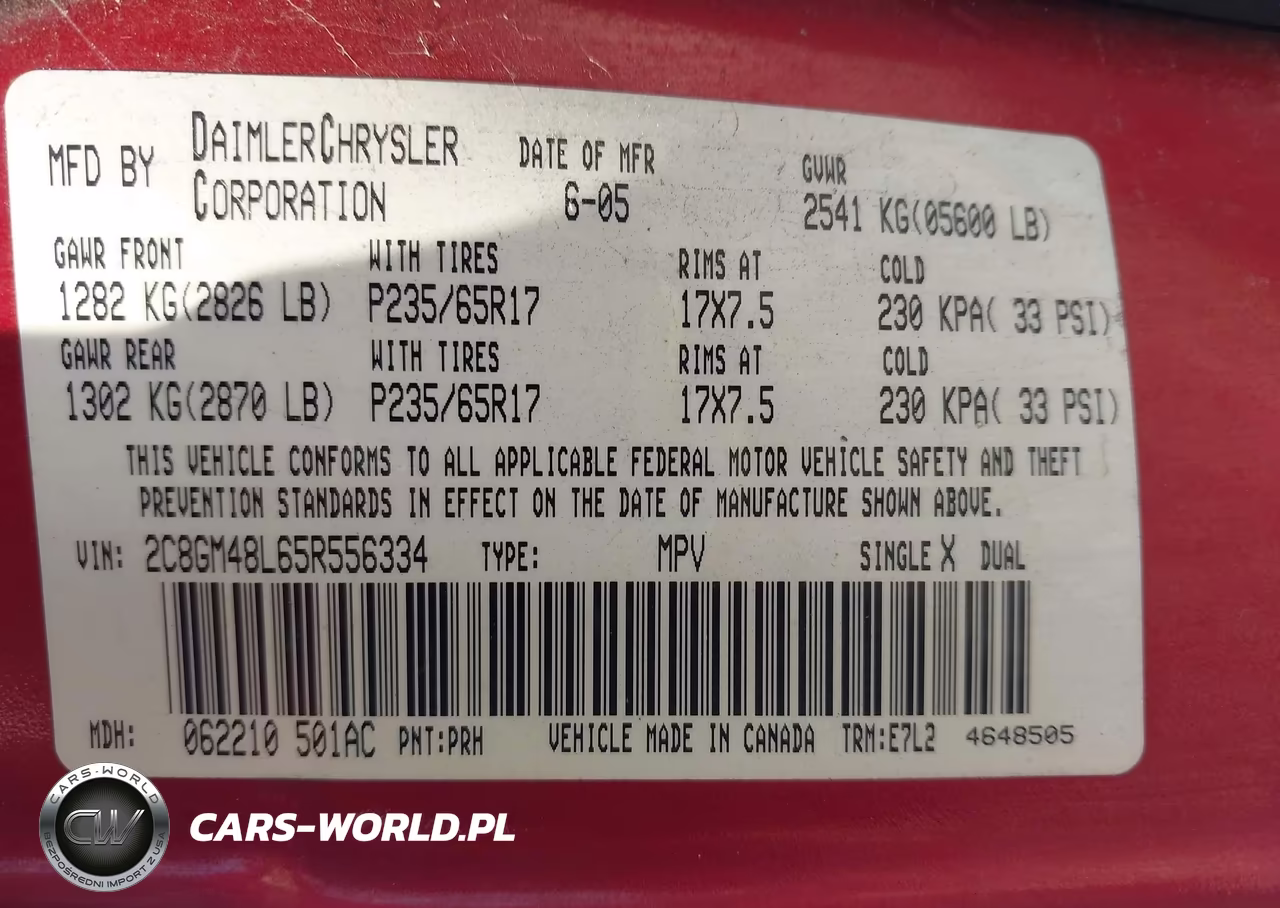 2005 Chrysler Pacifica VIN:2C8GM48L65R556334 - 9
