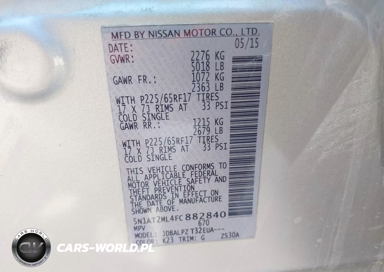 2015 Nissan Rogue S VIN:5N1AT2ML4FC882840 - 9