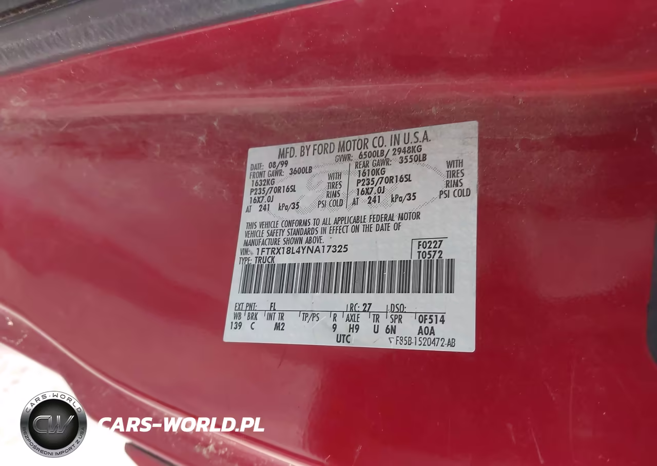 2000 Ford F-150 Lariat-Work Series-Xl-Xlt VIN:1FTRX18L4YNA17325 - 9