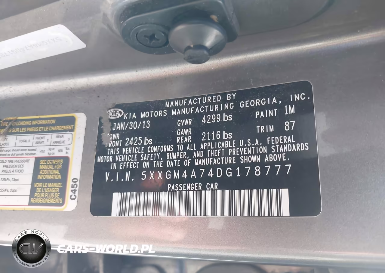 2013 Kia Optima Lx VIN:5XXGM4A74DG178777 - 9