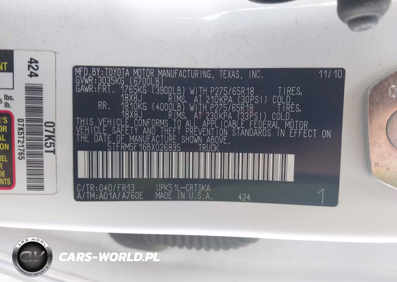 2011 Toyota Tundra Grade 4.6L V8 VIN:5TFRM5F16BX026895 - 9