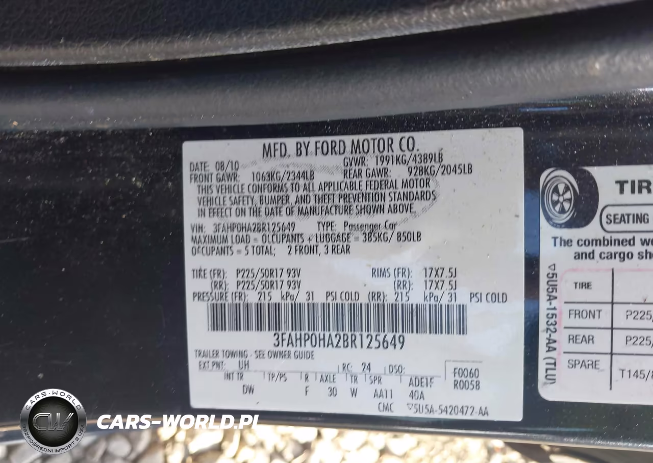 2011 Ford Fusion Se VIN:3FAHP0HA2BR125649 - 9