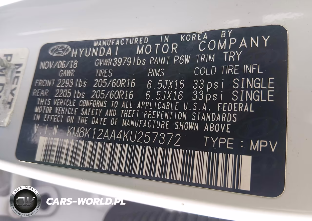 2019 Hyundai Kona Se VIN:KM8K12AA4KU257372 - 9