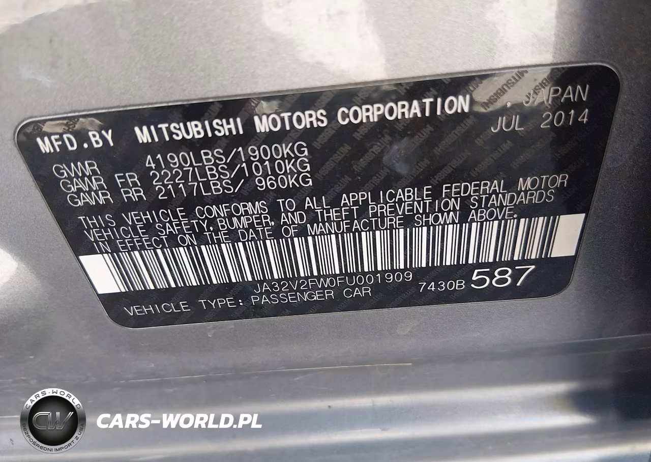 2015 Mitsubishi Lancer Se VIN:JA32V2FW0FU001909 - 9