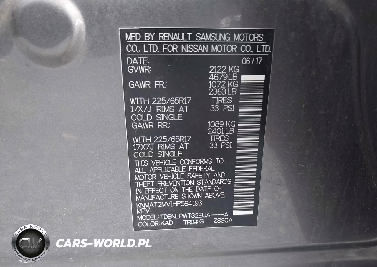 2017 Nissan Rogue S VIN:KNMAT2MV1HP594193 - 9