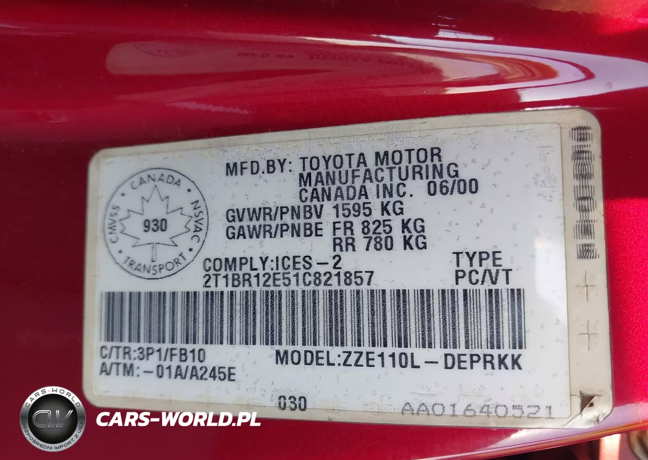 2001 Toyota Corolla Ce-Le-Sport VIN:2T1BR12E51C821857 - 9