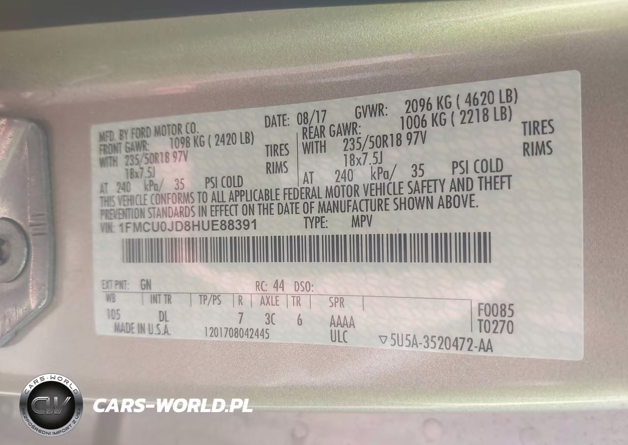 2017 Ford Escape Titanium VIN:1FMCU0JD8HUE88391 - 9