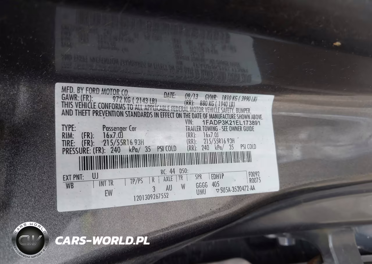 2014 Ford Focus Se VIN:1FADP3K21EL173891 - 9