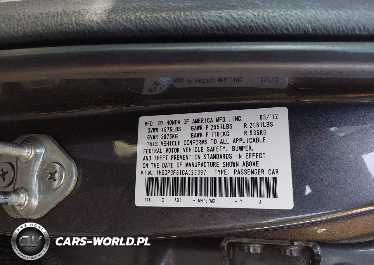 2012 Honda Accord 3.5 Ex-L VIN:1HGCP3F81CA023097 - 9